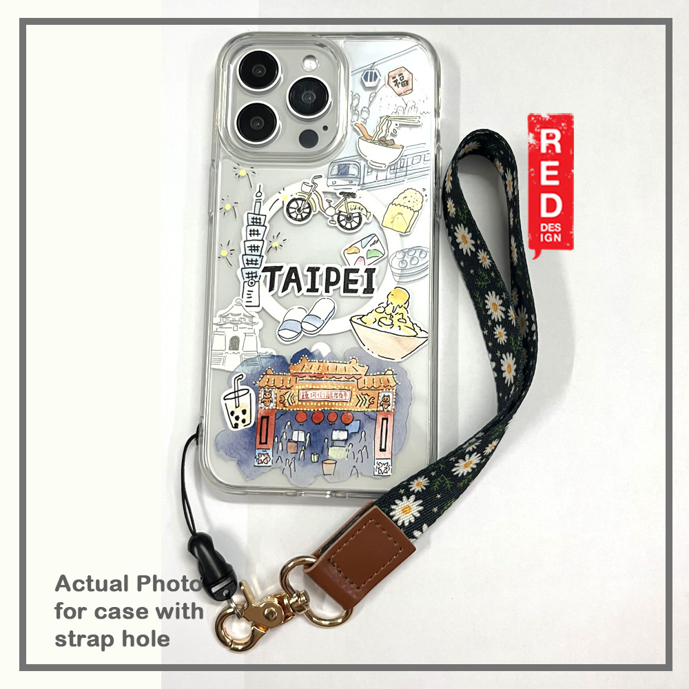 Picture of Red Design Selected Neck Lanyard and Wrist Strap Nylon Fabric with Metal Clasp for Phone Case (Green Leave Flower)