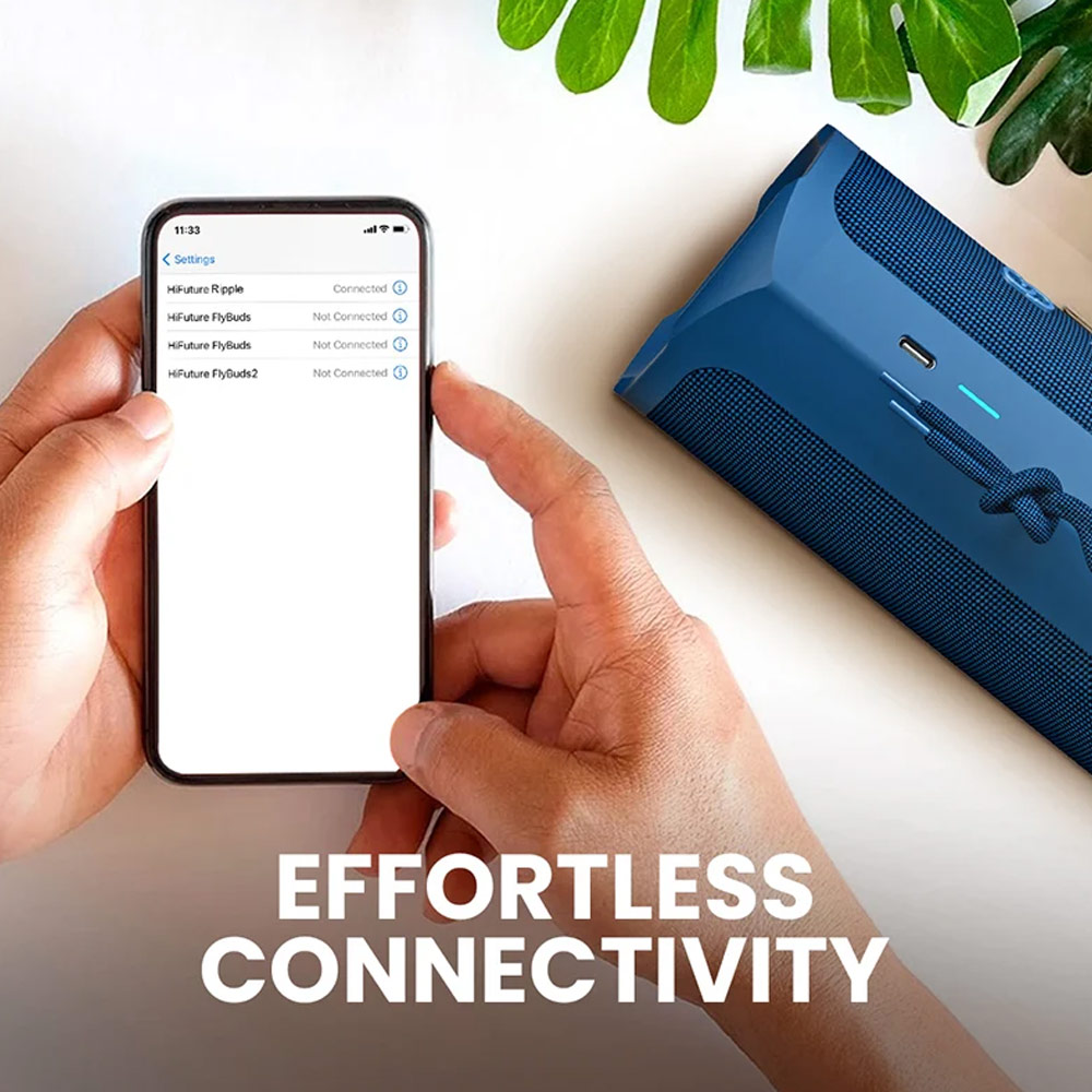 Picture of HiFuture Ripple Wireless Portable Bluetooth Outdoor Speaker with IPX7 Waterproof 30W Deep Bass 12 Hours Playtime - Black