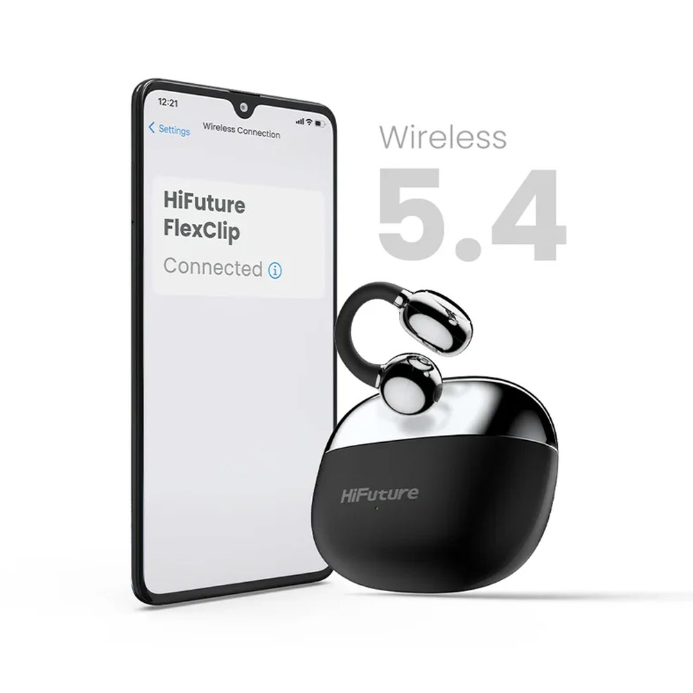 Picture of HiFuture Flexclip Bluetooth 5.4 Comfort Open Ear Headphones Waterproof with ENC Noise Cancellation (Black)