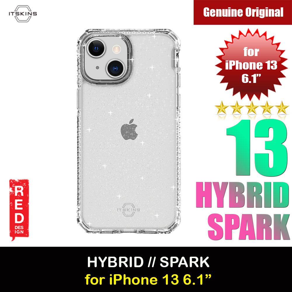 Picture of ITSKINS Hybrid Spark Glitter ANTIMICROBIAL Certified Antishock Protection Case for iPhone 13 6.1 (Transparent) Apple iPhone 13 6.1- Apple iPhone 13 6.1 Cases, Apple iPhone 13 6.1 Covers, iPad Cases and a wide selection of Apple iPhone 13 6.1 Accessories in Malaysia, Sabah, Sarawak and Singapore 