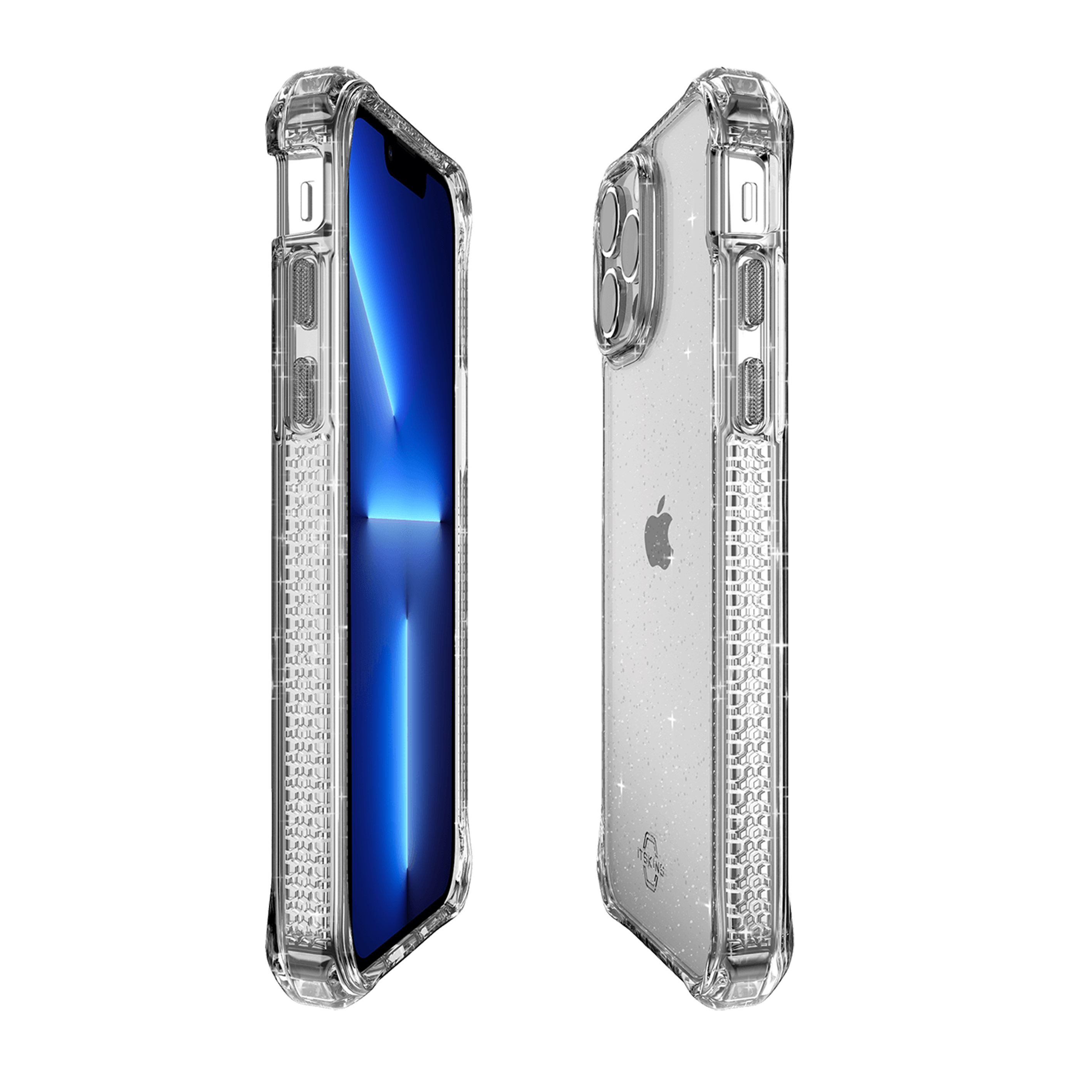 Picture of Apple iPhone 13 Pro 6.1 Case | ITSKINS Hybrid Spark Glitter ANTIMICROBIAL Certified Antishock Protection Case for iPhone 13 Pro 6.1 (Transparent)