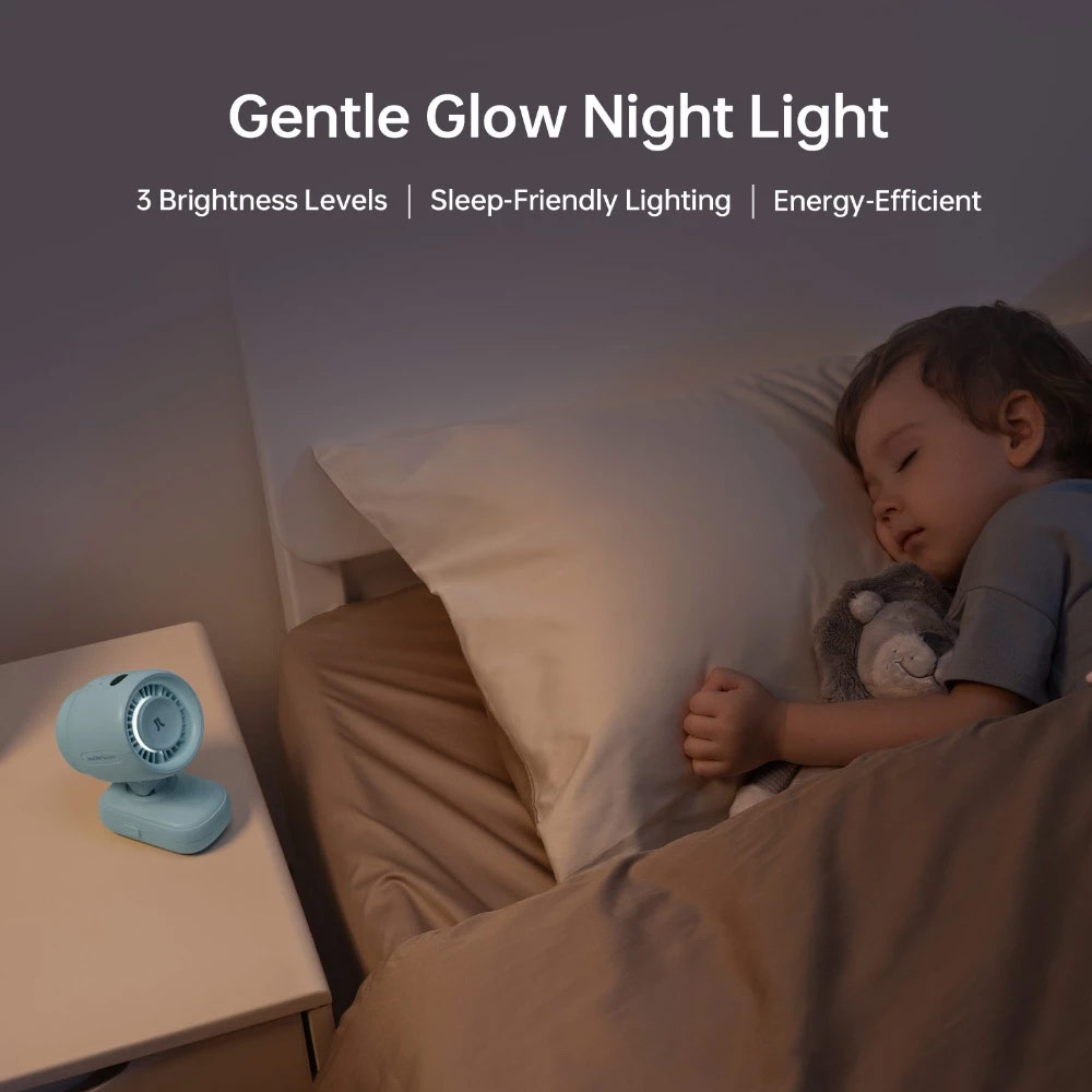 Picture of JisuLife Stroller Fan 4 Portable Baby Stroller Fan 5000mAh 38H Long Battery Ultra Quiet Natural Wind Octopus Stand Fan (Blue)