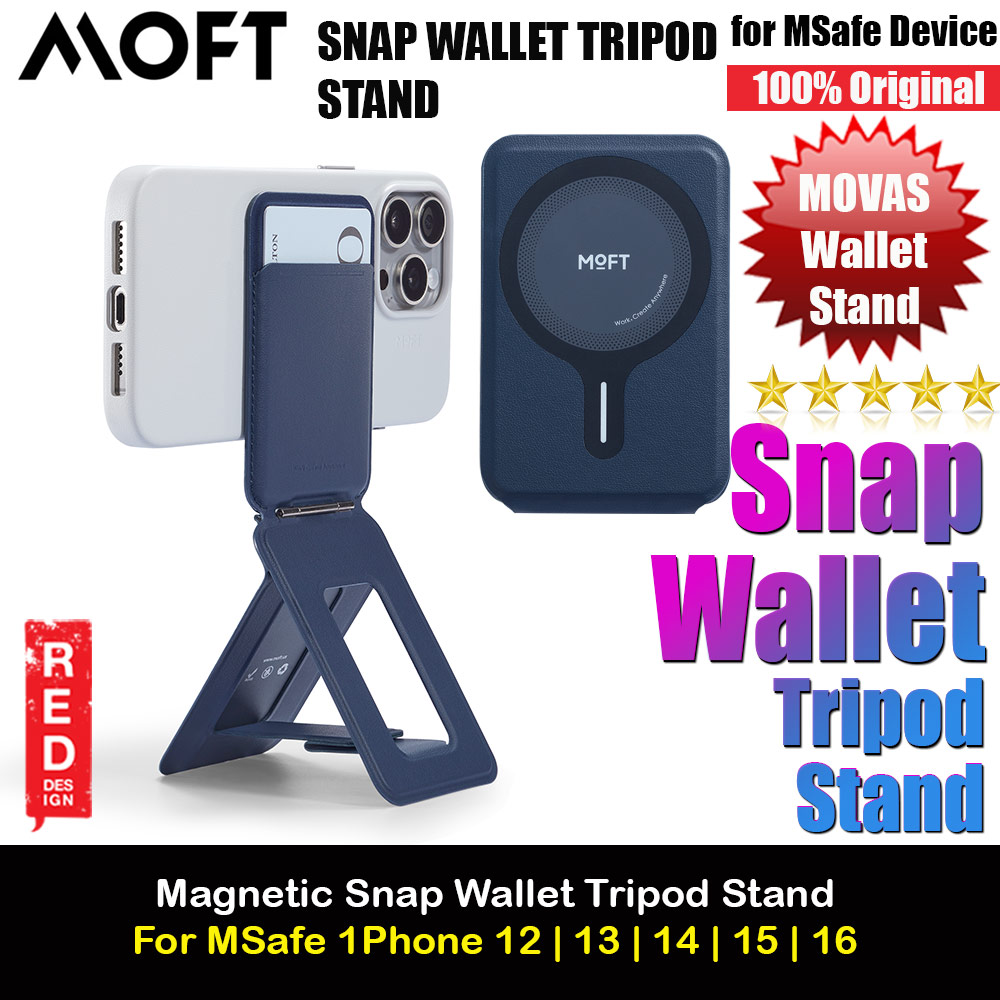 Picture of MOFT MOVAS Snap Wallet Tripod Stand for iPhone 13 iPhone 14 Pro Max iPhone 15 Pro Max Card Holder Phone Stand (Navy Blue) Apple iPhone 15 Pro 6.1- Apple iPhone 15 Pro 6.1 Cases, Apple iPhone 15 Pro 6.1 Covers, iPad Cases and a wide selection of Apple iPhone 15 Pro 6.1 Accessories in Malaysia, Sabah, Sarawak and Singapore 