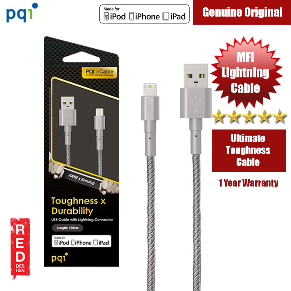 Picture of PQI i-Cable Ultimate Toughness Lightning Cable (Gray) Red Design- Red Design Cases, Red Design Covers, iPad Cases and a wide selection of Red Design Accessories in Malaysia, Sabah, Sarawak and Singapore 