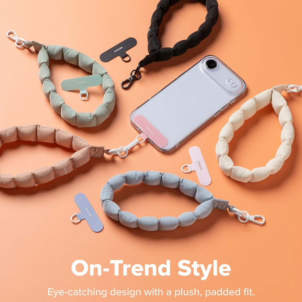 Picture of Ringke Eye Catching Holder Link & Puffer Hand Strap for Phone case (Floral Pink)