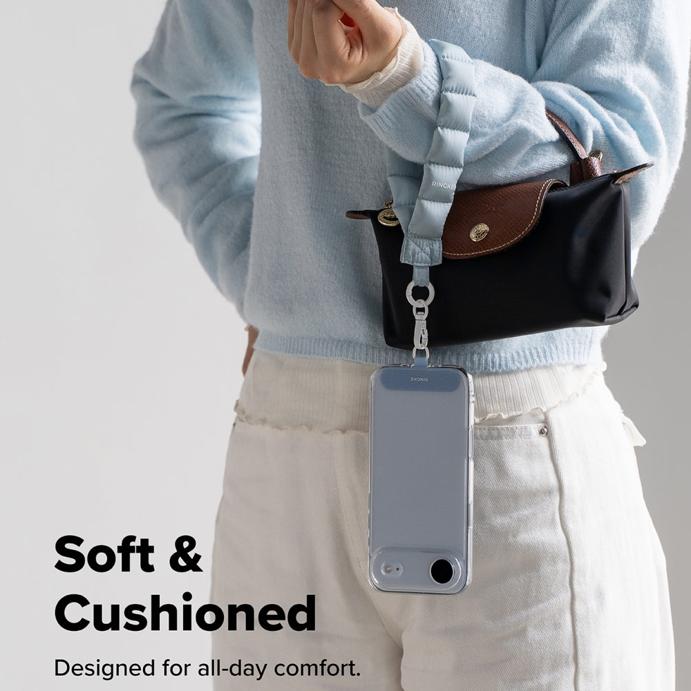 Picture of Ringke Eye Catching Holder Link & Puffer Hand Strap for Phone case (Floral Pink)