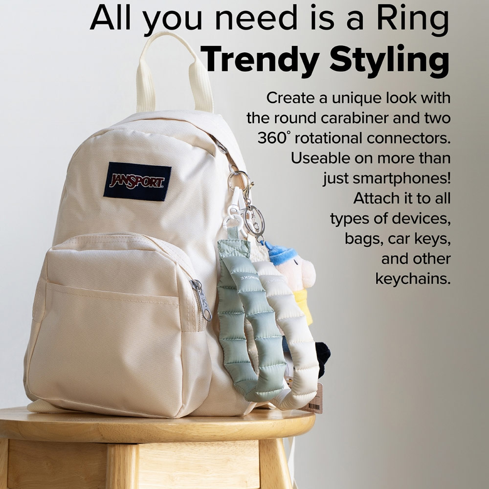 Picture of Ringke Eye Catching Holder Link & Puffer Hand Strap for Phone case (Floral Pink)