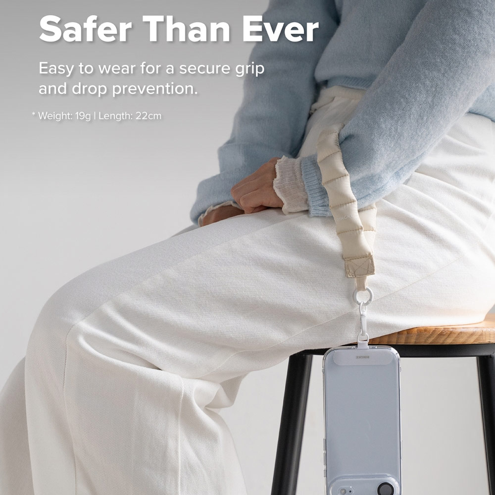 Picture of Ringke Eye Catching Holder Link & Puffer Hand Strap for Phone case (Floral Pink)