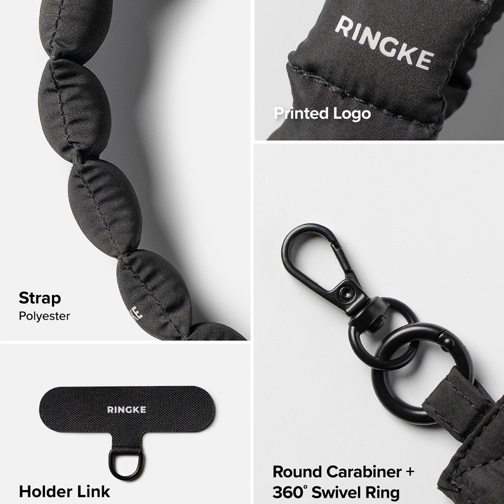 Picture of Ringke Eye Catching Holder Link & Puffer Hand Strap for Phone case (Floral Pink)