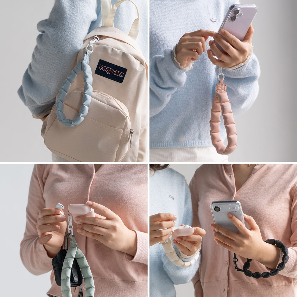 Picture of Ringke Eye Catching Holder Link & Puffer Hand Strap for Phone case (Floral Pink)