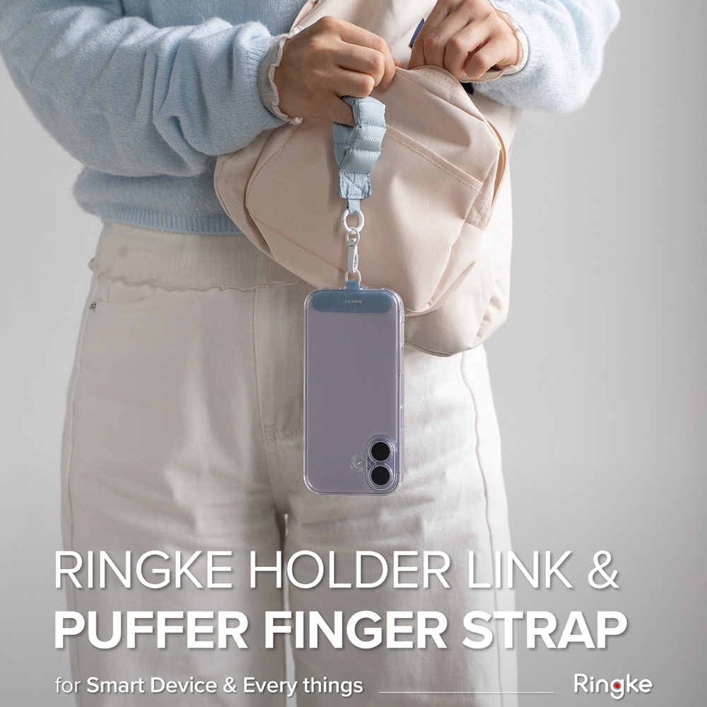 Picture of Ringke Eye Catching Holder Link & Puffer Finger Strap for Phone case (Calm Black)