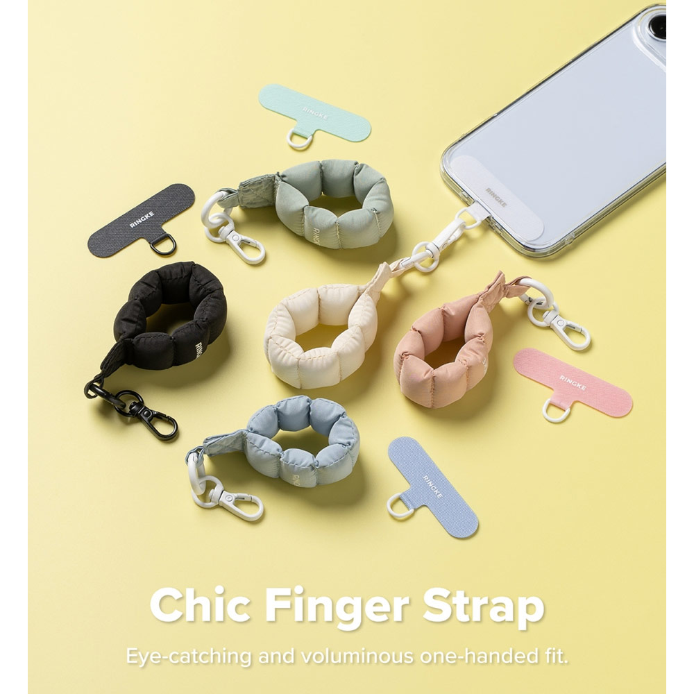 Picture of Ringke Eye Catching Holder Link & Puffer Finger Strap for Phone case (Floral Pink)