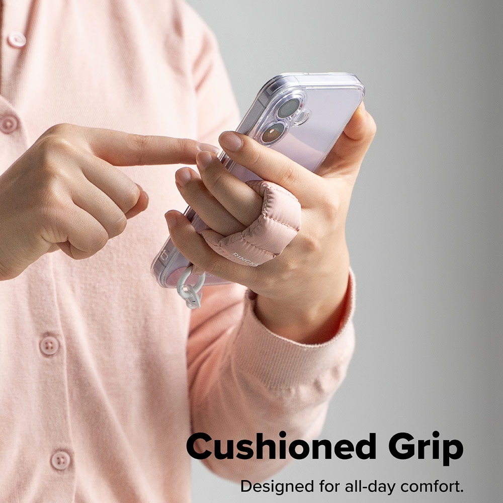 Picture of Ringke Eye Catching Holder Link & Puffer Finger Strap for Phone case (Floral Pink)