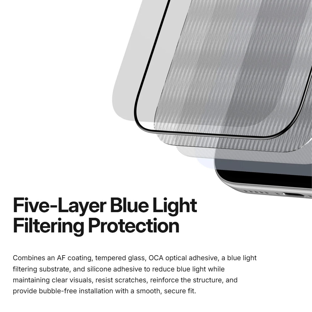 Picture of Apple iPhone 18 Pro Max Screen Protector | Amazingthing RADIX Liquid Anti Blue Light Full Tempered Glass 3D Frame Screen Protector for iPhone 18 Pro Max 6.9 - Anti Blue Light