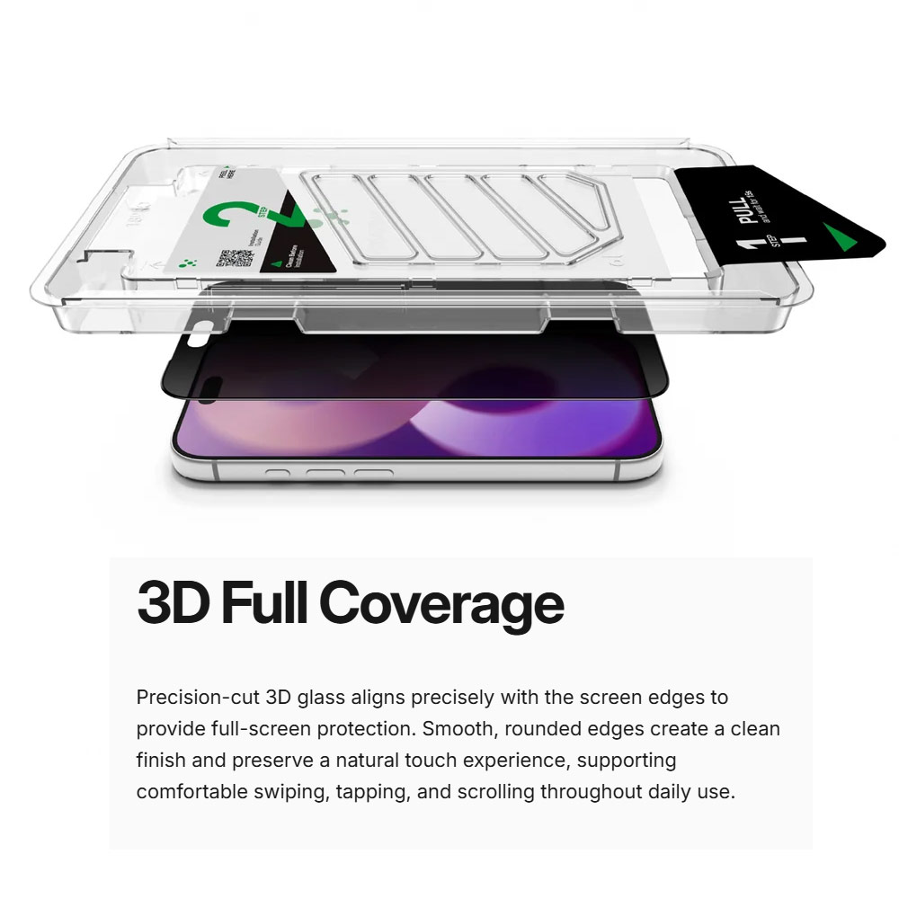 Picture of Apple iPhone 18 Pro Screen Protector | Amazingthing RADIX Vision Privacy Full Tempered Glass 3D Frame Screen Protector for iPhone 18 Pro - Privacy