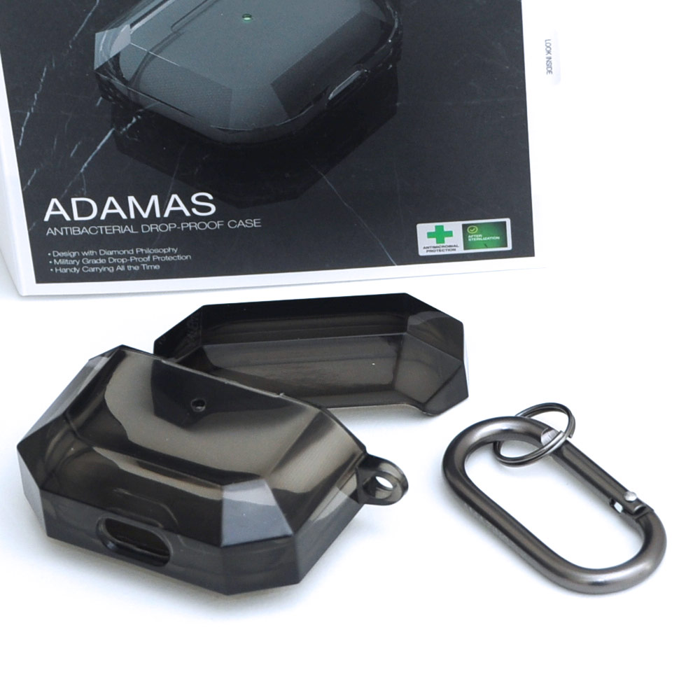 Picture of Apple Airpods 3 Case | Amazingthing Adamas Antibacterial Drop Proof Case for Airpods 3 Case (Clear Black)