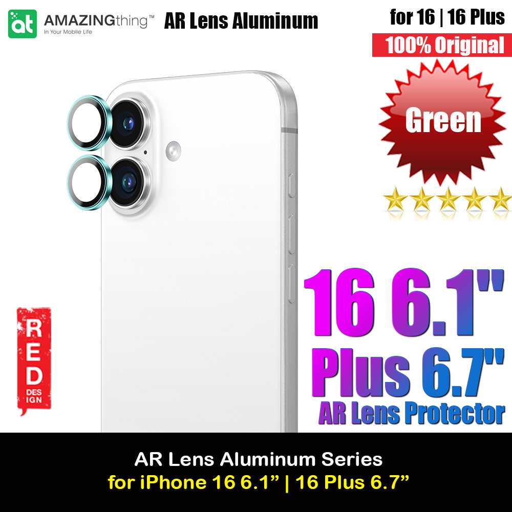 Picture of Amazingthing Supreme AR Camera Lens Glass Aluminum Frame Defender Tempered Glass Protector for iPhone 16 6.1 iPhone 16 Plus 6.7 (2PCS Green) Apple iPhone 16 6.1- Apple iPhone 16 6.1 Cases, Apple iPhone 16 6.1 Covers, iPad Cases and a wide selection of Apple iPhone 16 6.1 Accessories in Malaysia, Sabah, Sarawak and Singapore 