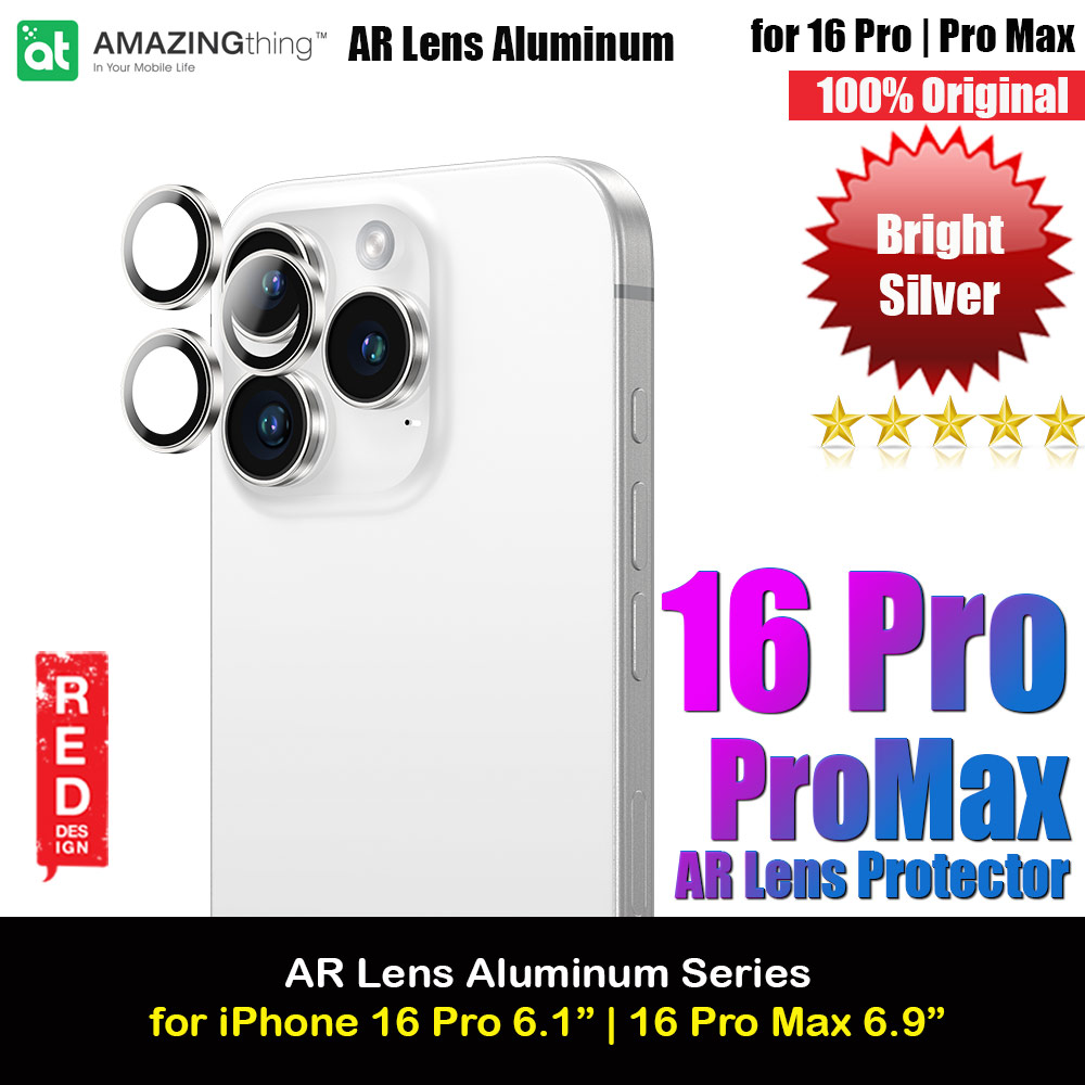 Picture of Amazingthing Supreme AR Camera Lens Glass Aluminum Frame Defender Tempered Glass Protector for iPhone 16 Pro 6.3 iPhone 16 Pro Max 6.9 (3PCS Bright Silver) Apple iPhone 16 Pro 6.3- Apple iPhone 16 Pro 6.3 Cases, Apple iPhone 16 Pro 6.3 Covers, iPad Cases and a wide selection of Apple iPhone 16 Pro 6.3 Accessories in Malaysia, Sabah, Sarawak and Singapore 