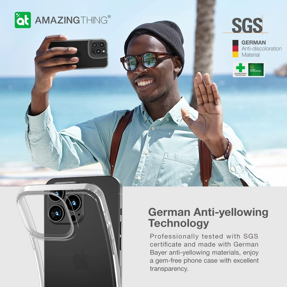 Picture of Apple iPhone 13 6.1 Case | Amazingthing Minimal Drop Proof Case for iPhone 13 6.1 (Transparent Clear)