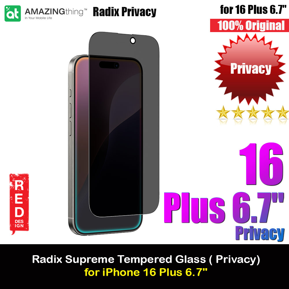 Picture of Amazingthing Radix Supreme Privacy Fully Covered Tempered Glass for iPhone 16 Plus 6.7 (Privacy) Apple iPhone 16 Plus 6.7- Apple iPhone 16 Plus 6.7 Cases, Apple iPhone 16 Plus 6.7 Covers, iPad Cases and a wide selection of Apple iPhone 16 Plus 6.7 Accessories in Malaysia, Sabah, Sarawak and Singapore 