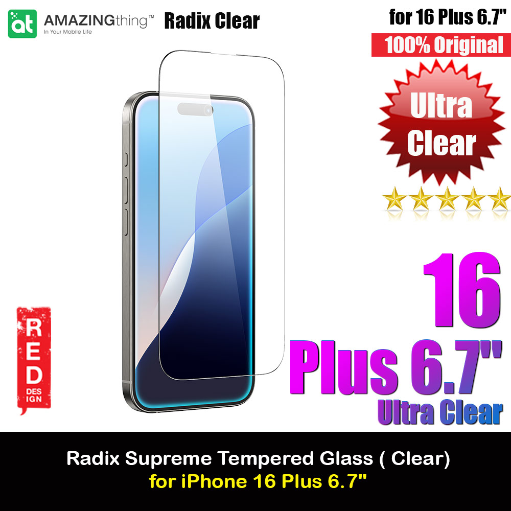 Picture of Amazingthing Radix Supreme Fully Covered Tempered Glass for iPhone 16 Plus 6.7 (Ultra Clear) Apple iPhone 16 Plus 6.7- Apple iPhone 16 Plus 6.7 Cases, Apple iPhone 16 Plus 6.7 Covers, iPad Cases and a wide selection of Apple iPhone 16 Plus 6.7 Accessories in Malaysia, Sabah, Sarawak and Singapore 