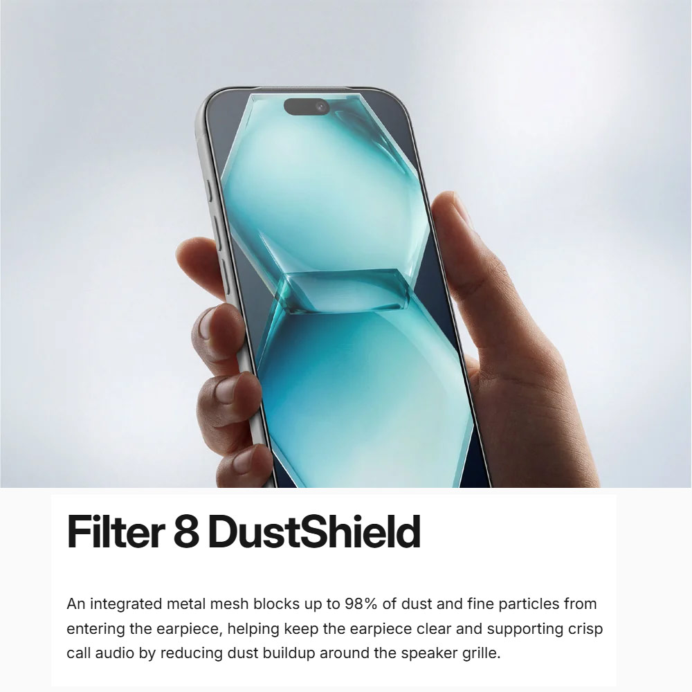 Picture of Apple iPhone 18 Pro Screen Protector | Amazingthing Titan Care 3D Frame Full Tempered Glass Screen Protector with Dust Filter for iPhone 18 Pro - Clear