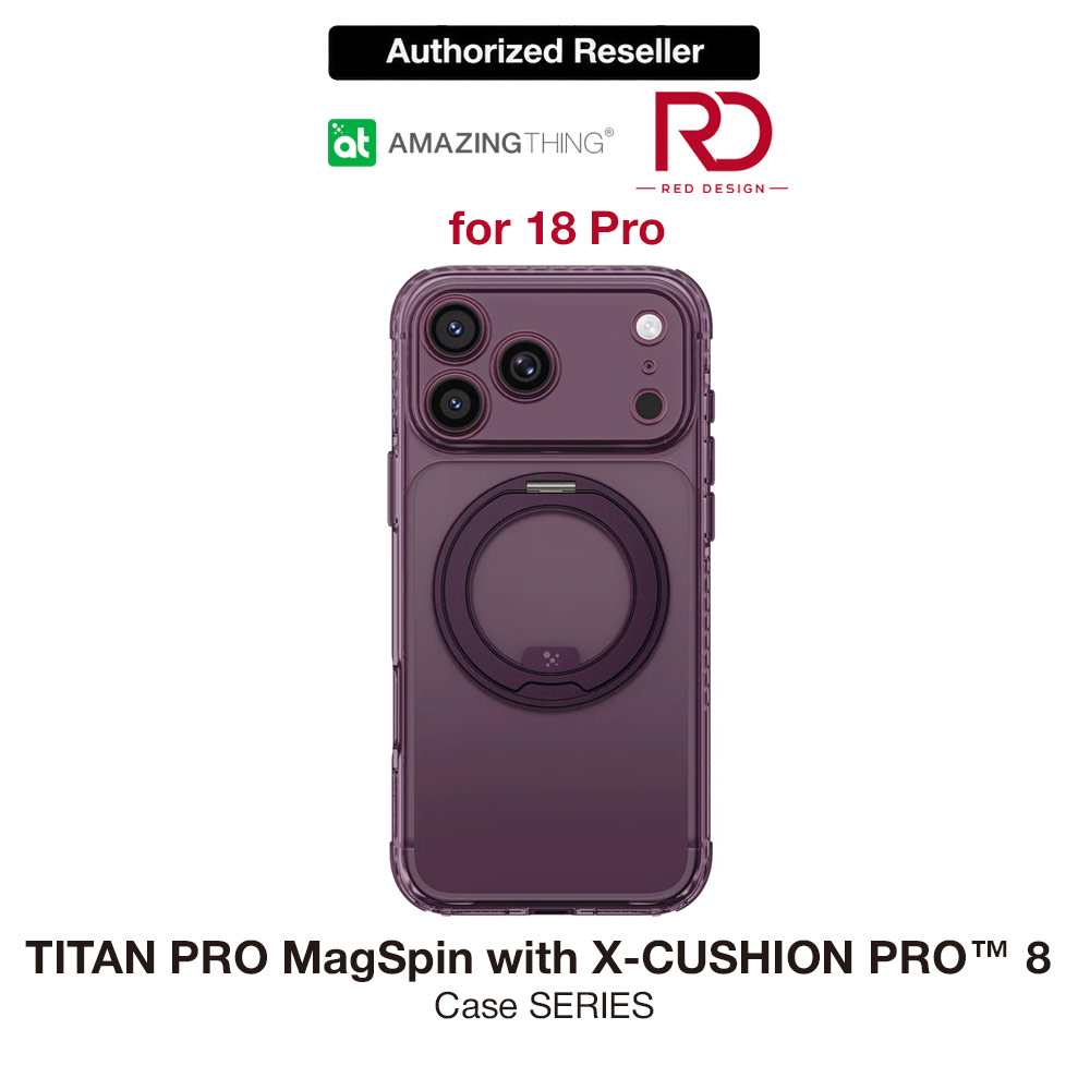 Picture of Amazingthing TITAN PRO MagSpin Magnetic Kickstand Case with X-CUSHION PRO Protection for iPhone 18 Pro 6.3 - Purple Apple iPhone 18 Pro- Apple iPhone 18 Pro Cases, Apple iPhone 18 Pro Covers, iPad Cases and a wide selection of Apple iPhone 18 Pro Accessories in Malaysia, Sabah, Sarawak and Singapore