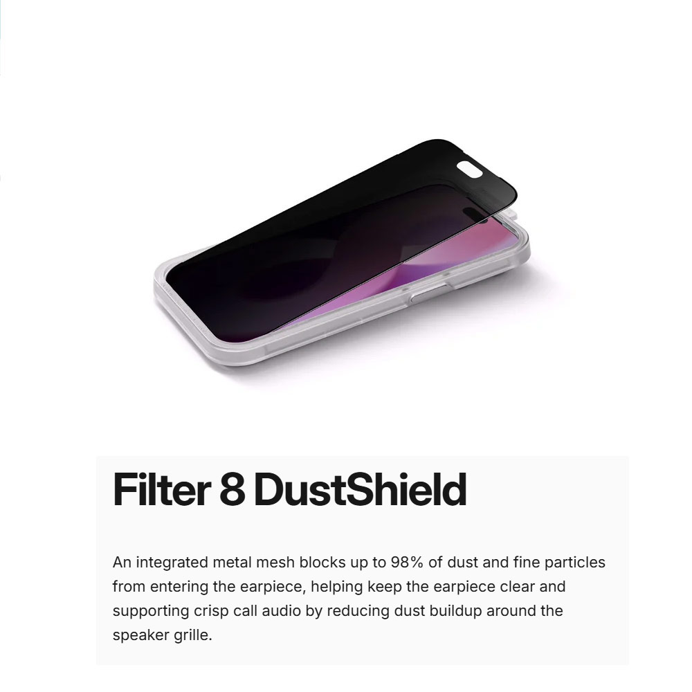 Picture of Apple iPhone 18 Pro Screen Protector | Amazingthing TITAN Vision 30 Privacy 3D Pro Frame Full Tempered Glass Screen Protector with Dust Filter for for iPhone 18 Pro - Privacy