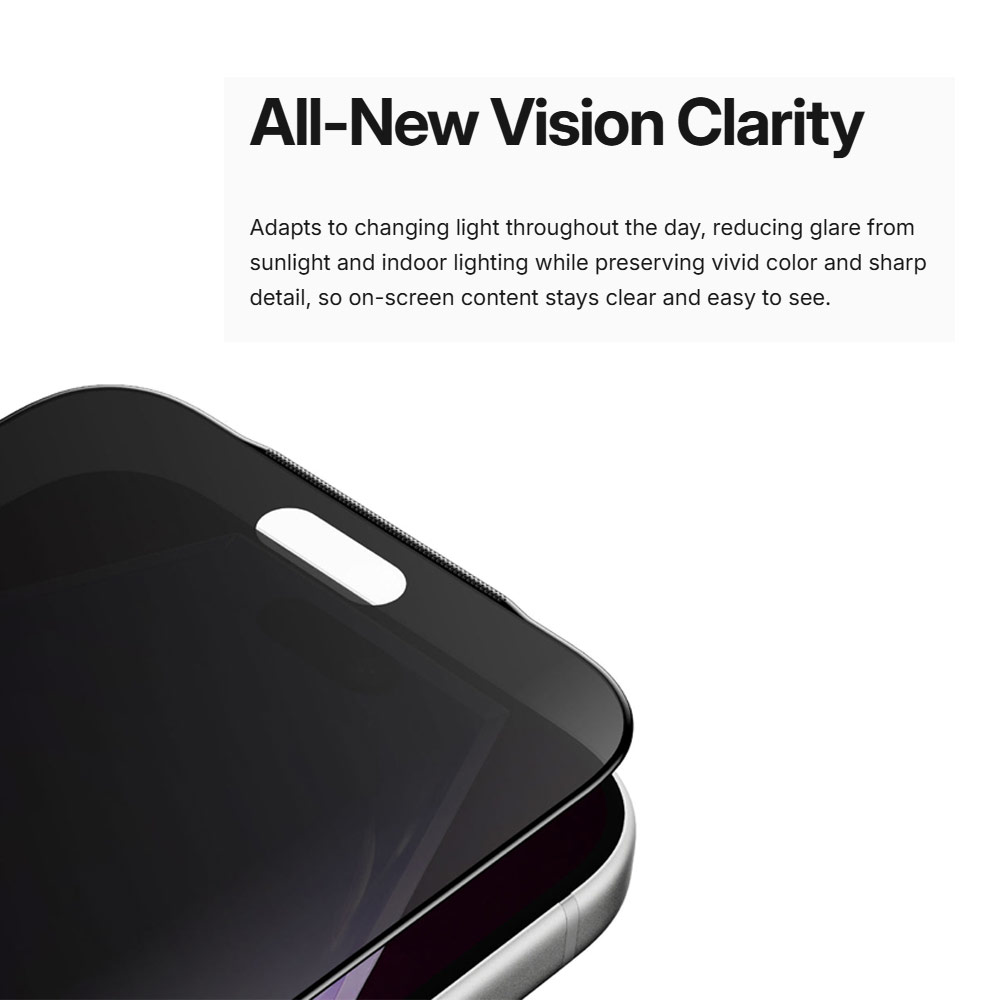Picture of Apple iPhone 18 Pro Screen Protector | Amazingthing Titan Vision Privacy 3D Frame Full Tempered Glass Screen Protector with Dust Filter for iPhone 18 Pro - Privacy