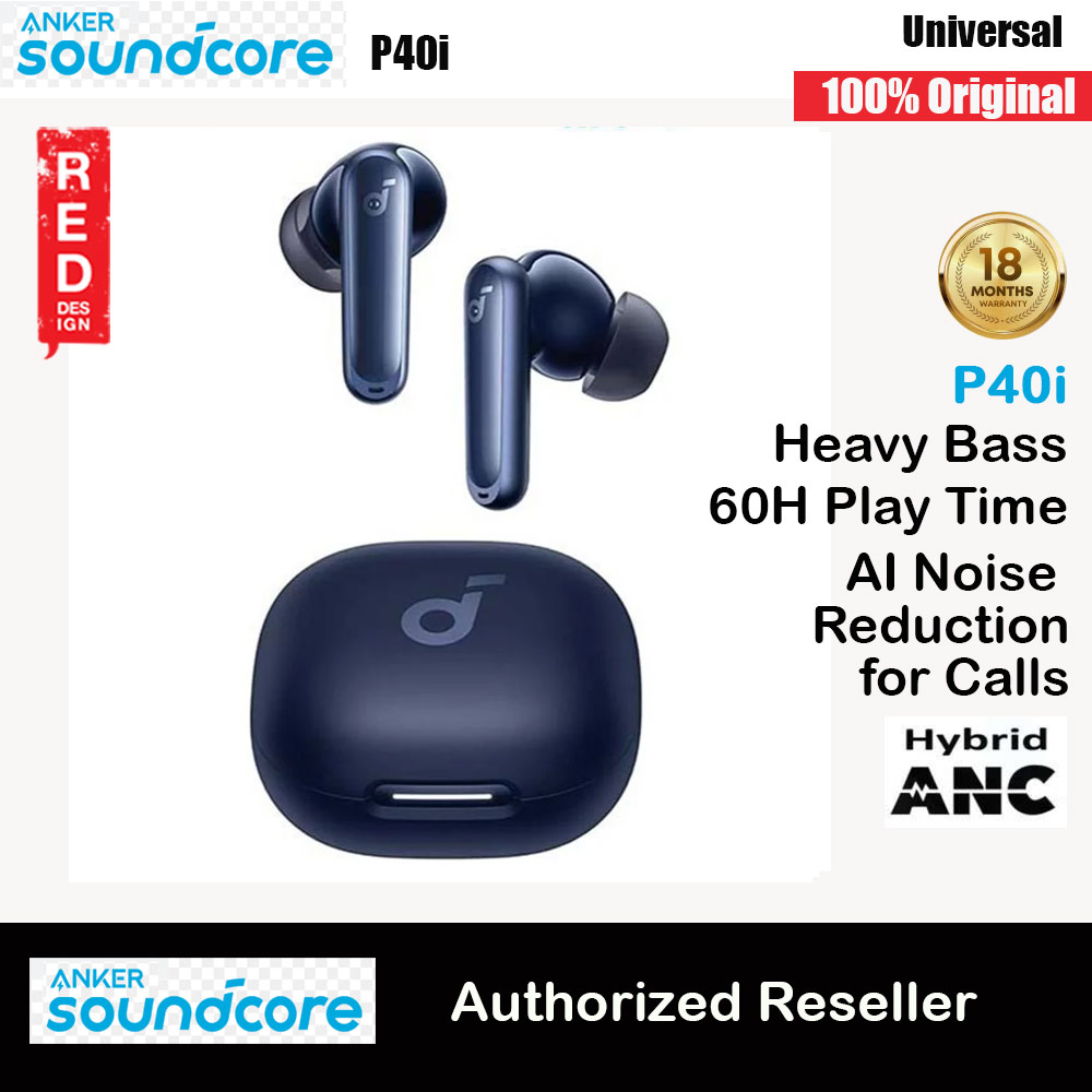 Picture of Anker Soundcore P40i Wireless Earbuds With Noise Cancelling Adaptive Heavy Bass 60H Playtime (Blue) Red Design- Red Design Cases, Red Design Covers, iPad Cases and a wide selection of Red Design Accessories in Malaysia, Sabah, Sarawak and Singapore 