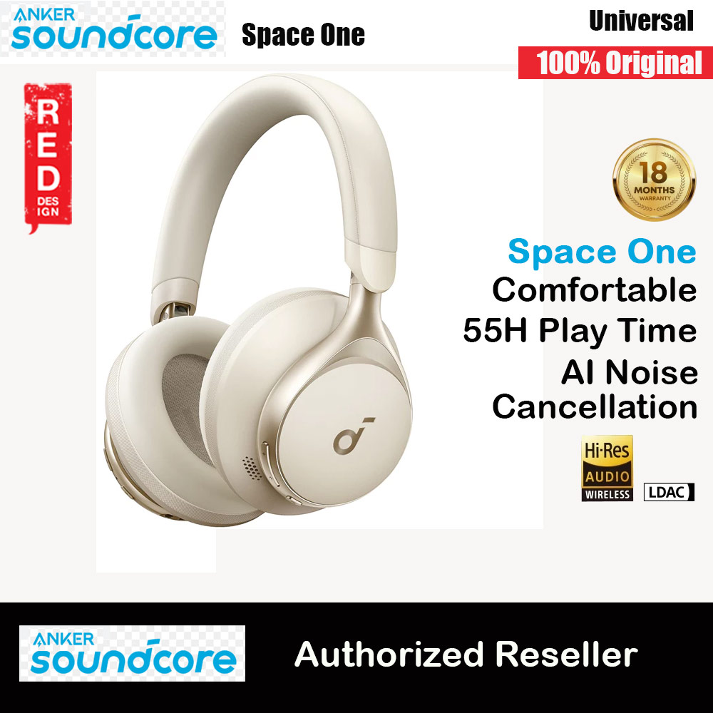 Picture of Soundcore by Anker Space One Headphones Hi-Res Sound Hybrid Active Noise Cancelling Headsets ANC TWS-A3035 (Cream) Red Design- Red Design Cases, Red Design Covers, iPad Cases and a wide selection of Red Design Accessories in Malaysia, Sabah, Sarawak and Singapore 