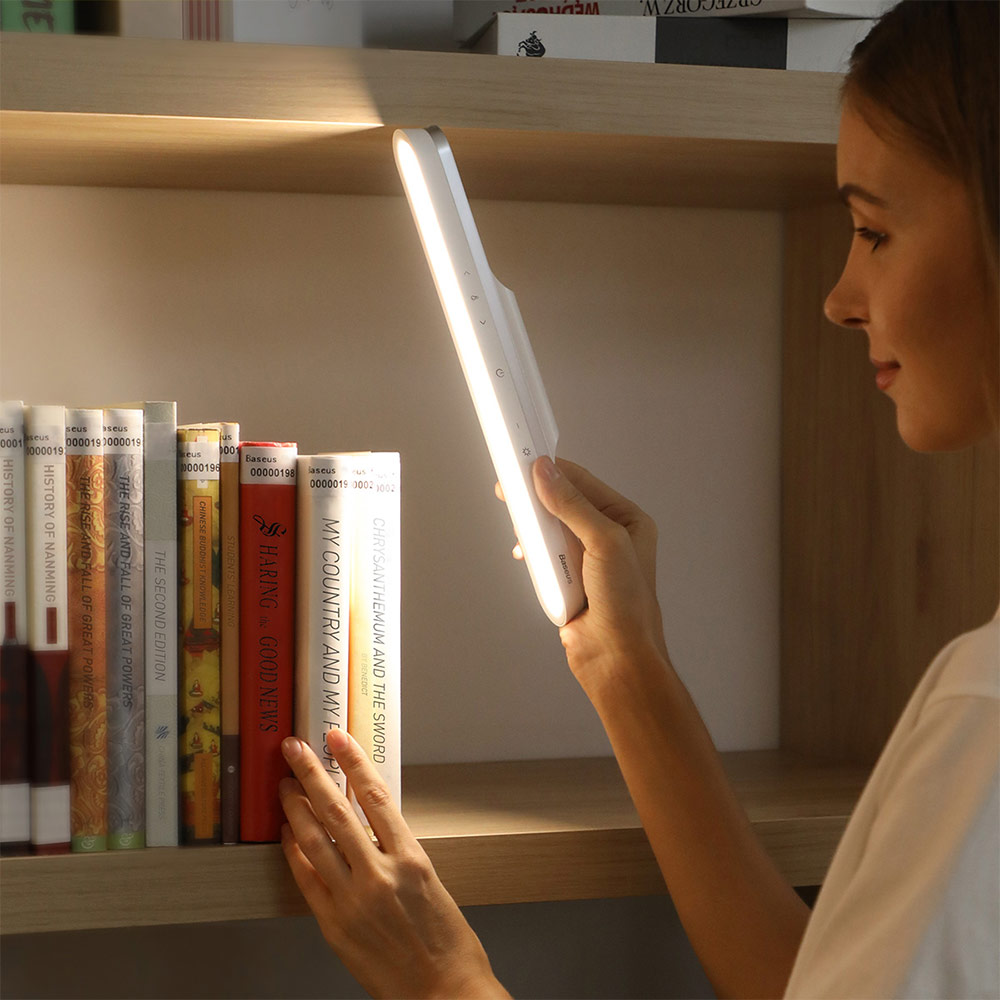 Picture of Baseus Magnetic Adjustable Brightness Color Temperature Stepless Dimming Charging Desk LED Lamp Pro (White)