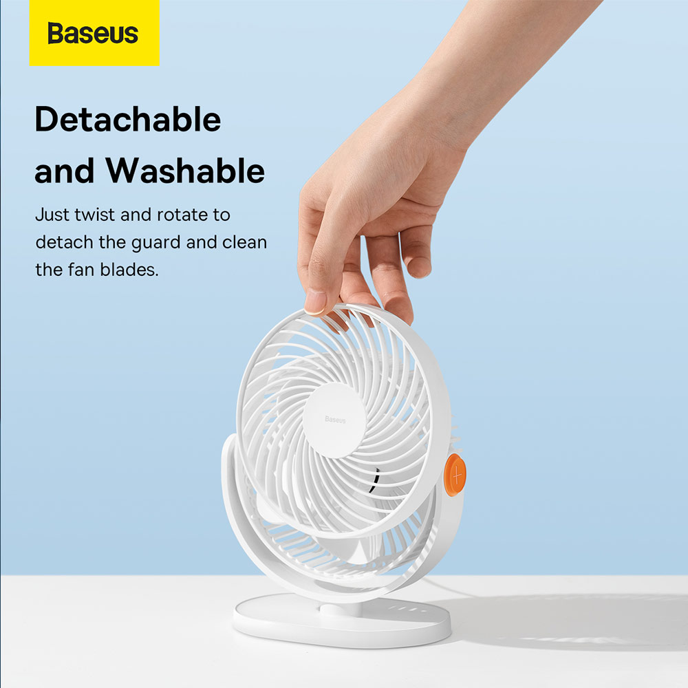 Picture of Baseus USB Mini Desktop Fan Home Office Wall Hanging Gift Idea Portable Fans (White)