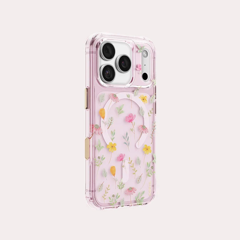 Picture of Apple iPhone 18 Pro Case | Coehl EVIE MagClick Magnetic Charging Case with Camera Control Button for iPhone 18 Pro - Pink Blossom