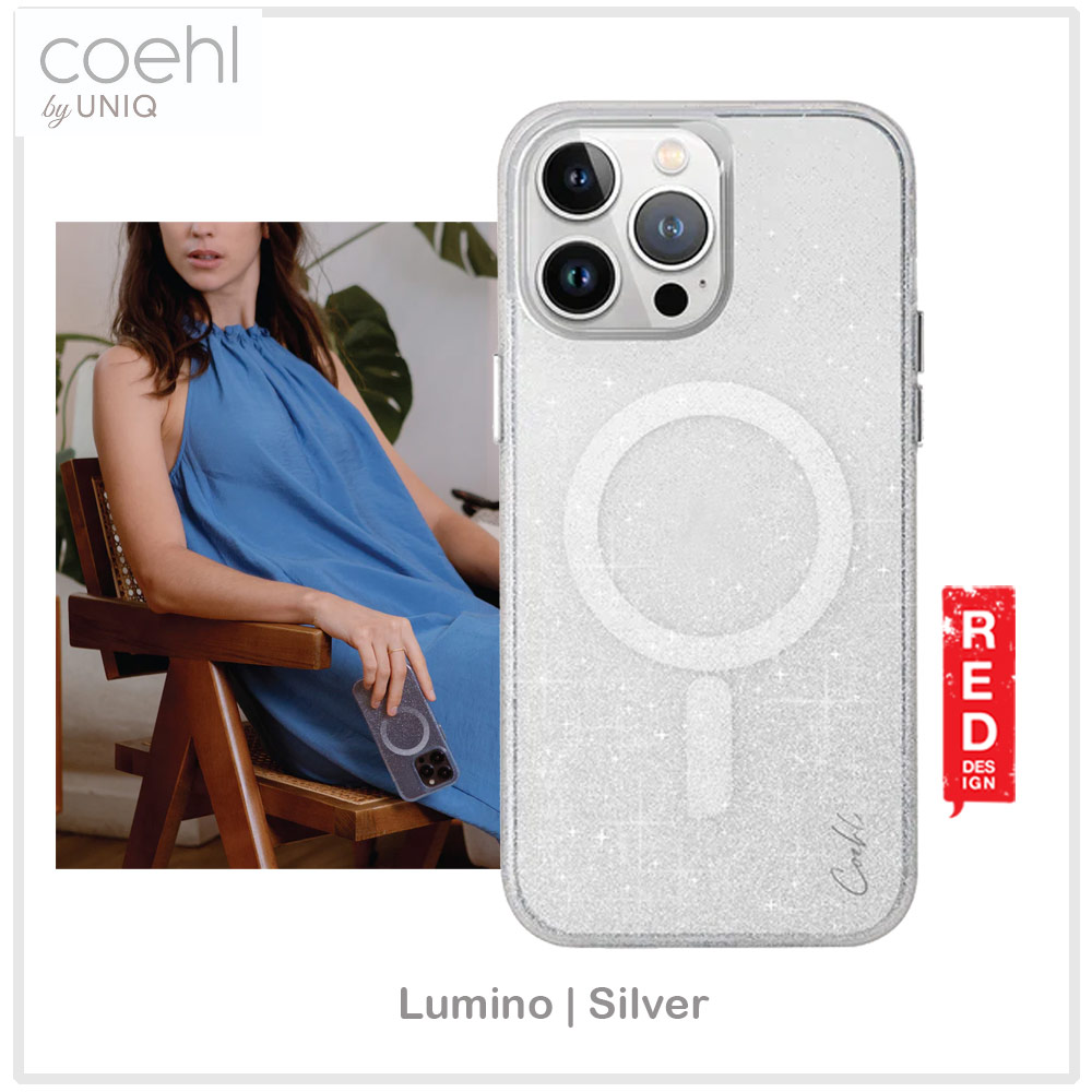 Picture of Apple iPhone 15 Pro Max 6.7  | Coehl by Uniq Design for Modern Women Girl Lady Magnetic Charging Compatible for iPhone 15 Pro Max 6.7 (Sparkling Silver)