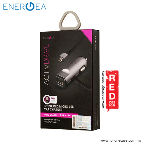 Picture of Energea ACTIVDRIVE Integrated Micro USB Car Charger Red Design- Red Design Cases, Red Design Covers, iPad Cases and a wide selection of Red Design Accessories in Malaysia, Sabah, Sarawak and Singapore 