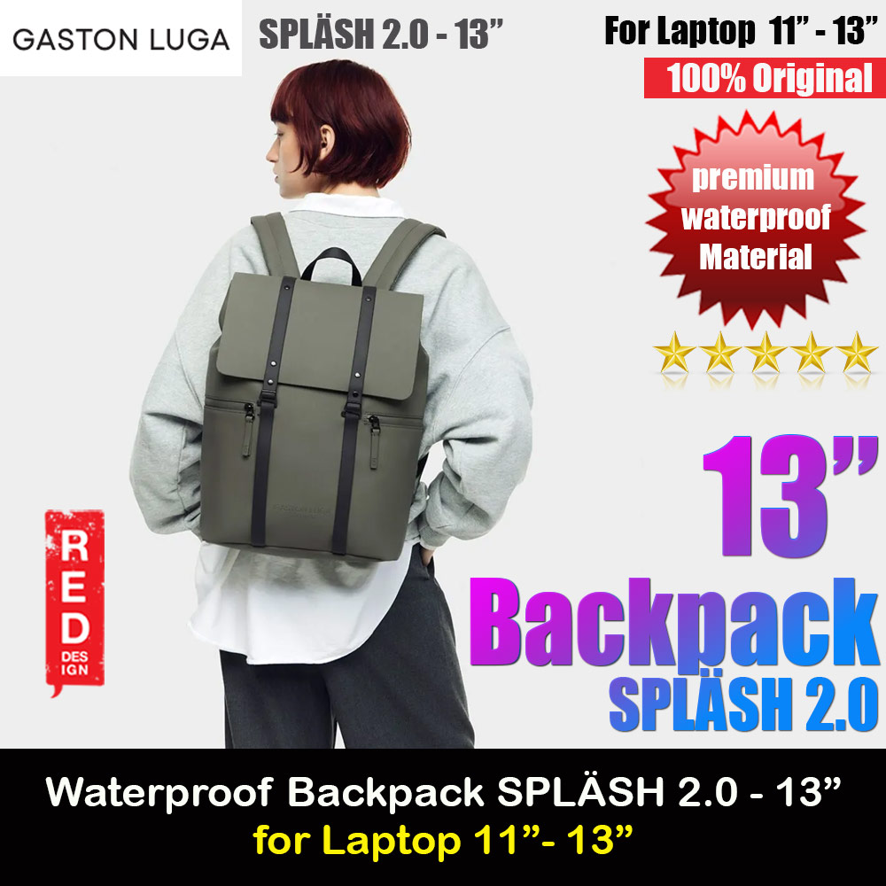 Picture of Gaston Luga SPLÄSH 2.0 13" Premium Waterproof Eco Material Backpack (Olive) Apple Macbook Air 13 M2 2022- Apple Macbook Air 13 M2 2022 Cases, Apple Macbook Air 13 M2 2022 Covers, iPad Cases and a wide selection of Apple Macbook Air 13 M2 2022 Accessories in Malaysia, Sabah, Sarawak and Singapore 