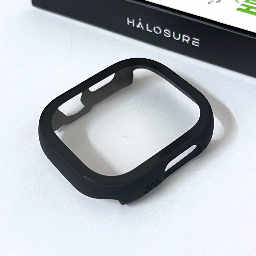 Picture of Apple Watch 49mm	Ultra Case | Halosure Coraza Series Case with High Sensitivity Touch 9H Tempered Glass for Apple Watch 49mm Ultra (Black)