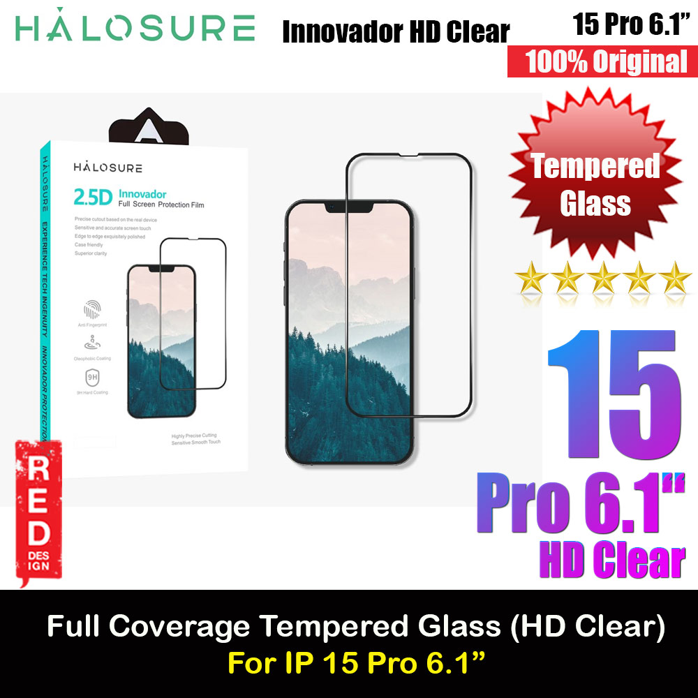 Picture of Halosure 2.5D Full Coverage Tempered Glass Screen Protector for Apple iPhone 15 Pro 6.1 (HD Clear) Apple iPhone 15 Pro 6.1- Apple iPhone 15 Pro 6.1 Cases, Apple iPhone 15 Pro 6.1 Covers, iPad Cases and a wide selection of Apple iPhone 15 Pro 6.1 Accessories in Malaysia, Sabah, Sarawak and Singapore 