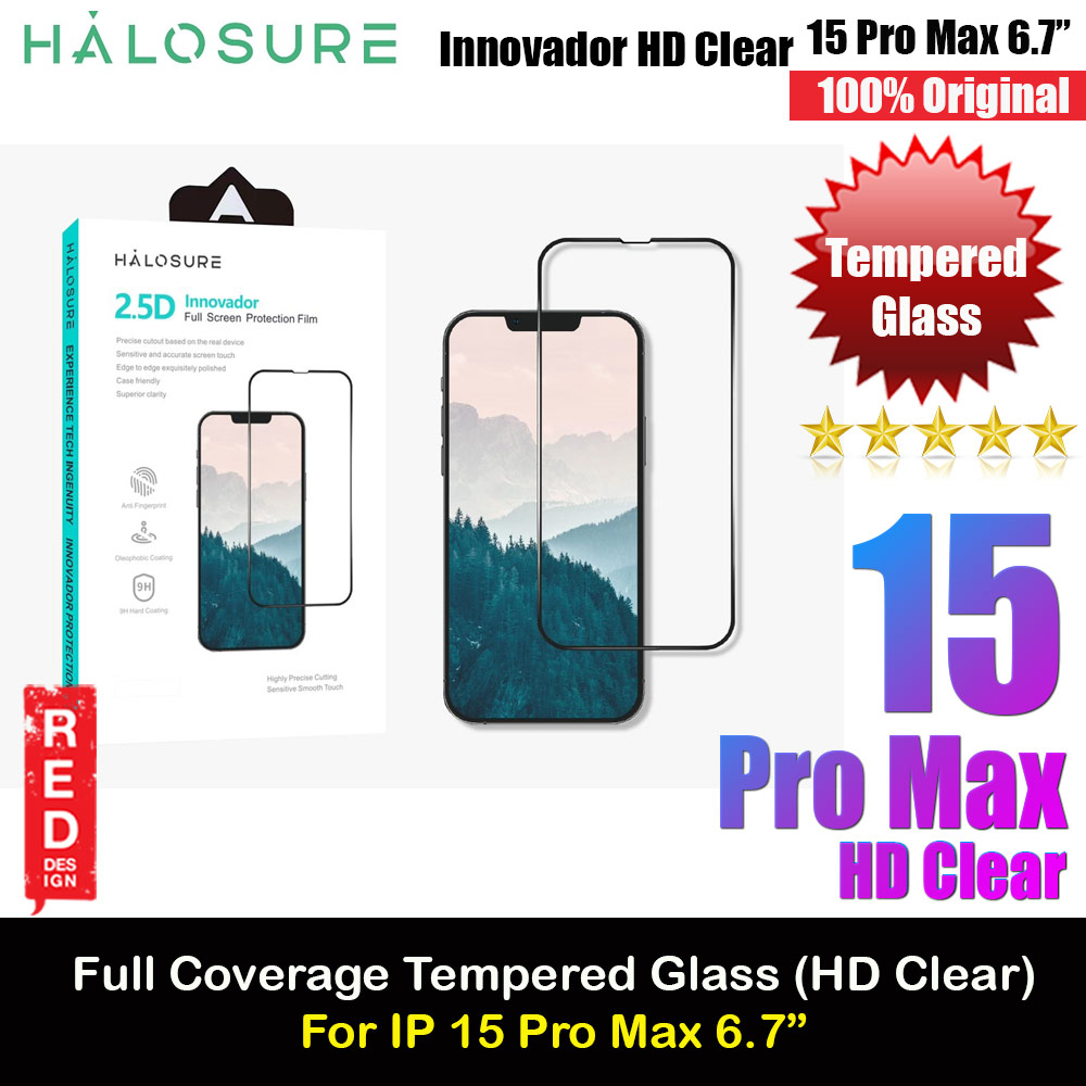 Picture of Halosure 2.5D Full Coverage Tempered Glass Screen Protector for Apple iPhone 15 Pro Max 6.7 (HD Clear) Apple iPhone 15 Pro Max 6.7- Apple iPhone 15 Pro Max 6.7 Cases, Apple iPhone 15 Pro Max 6.7 Covers, iPad Cases and a wide selection of Apple iPhone 15 Pro Max 6.7 Accessories in Malaysia, Sabah, Sarawak and Singapore 