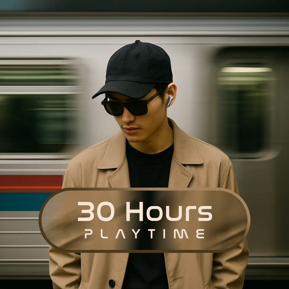 Picture of HiFuture ChromeBuds Premium Bluetooth 5.4 TWS Earbuds Waterproof with Environment Noise Cancellation Ultra Bass Long Hours( Grey)