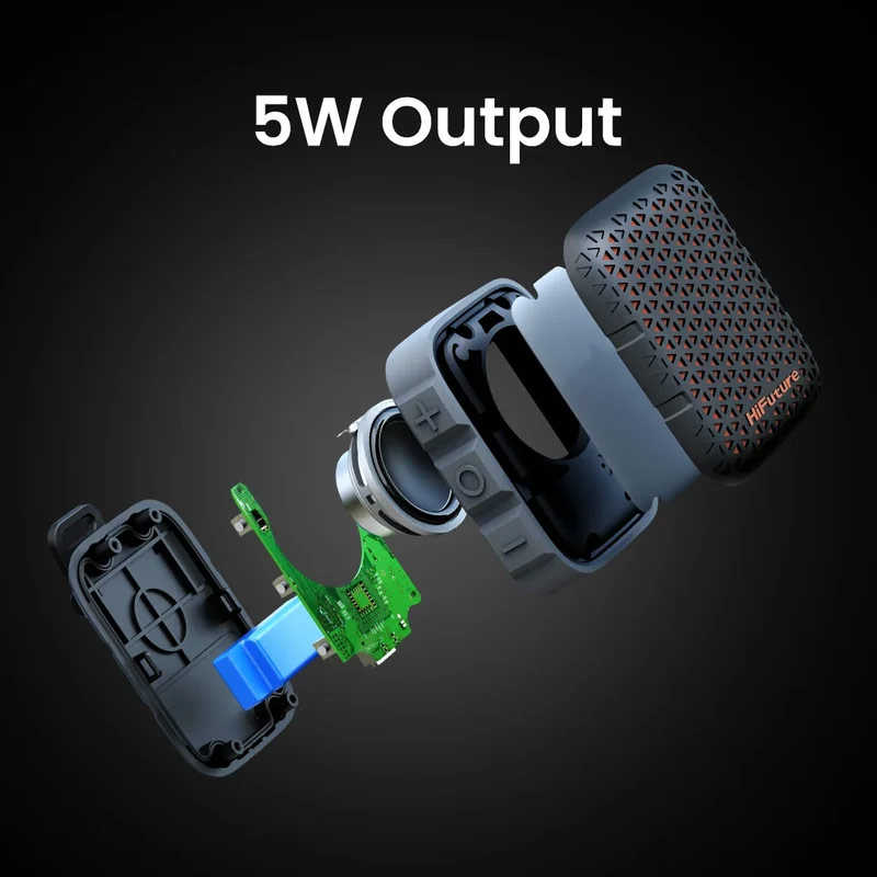 Picture of HiFuture Pocket S Mini Bluetooth Speaker Portable Wearable Clip Speaker IPX7 Waterproof Lightweight Travel Speaker - Black