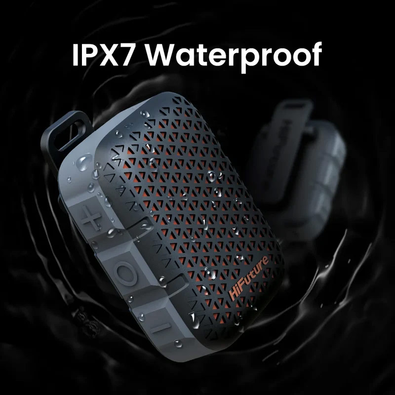 Picture of HiFuture Pocket S Mini Bluetooth Speaker Portable Wearable Clip Speaker IPX7 Waterproof Lightweight Travel Speaker - Black