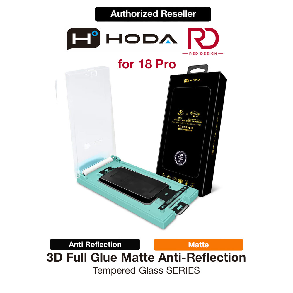 Picture of Apple iPhone 18 Pro Screen Protector | Hoda 3D Anti Reflection Matte Tempered Glass Screen Protector for iPhone 18 Pro Dust Free Helper included - Matte