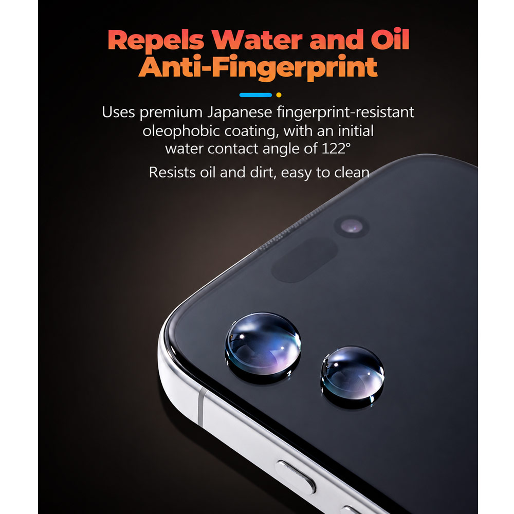 Picture of Apple iPhone 18 Pro Screen Protector | Hoda 3D Anti Reflection Matte Tempered Glass Screen Protector for iPhone 18 Pro Dust Free Helper included - Matte