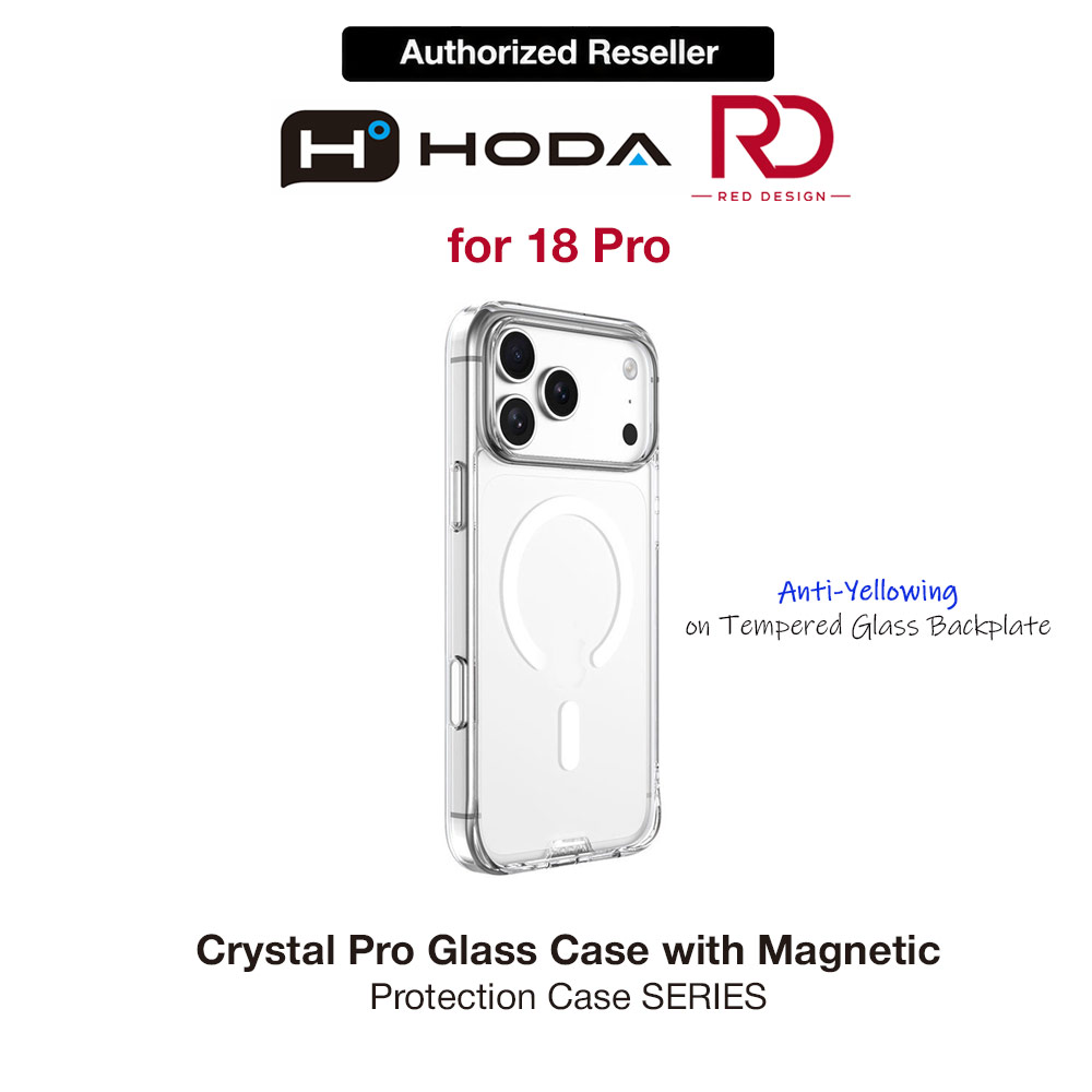 Picture of Apple iPhone 18 Pro Case | Hoda Crystal Pro Case with Military Standard MagSafe Enhanced with PureSurface TM with Camera Button for iPhone 18 Pro - Clear