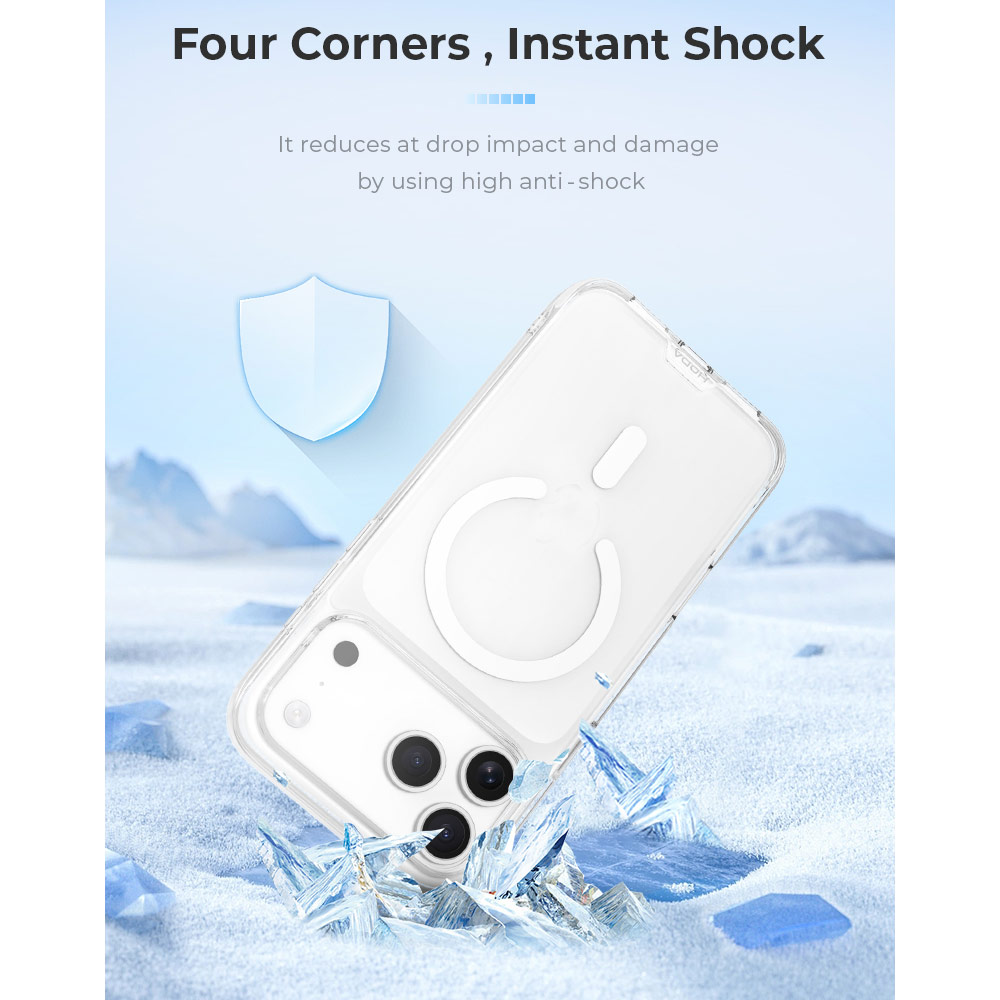 Picture of Apple iPhone 18 Pro Case | Hoda Crystal Pro Case with Military Standard MagSafe Enhanced with PureSurface TM with Camera Button for iPhone 18 Pro - Clear