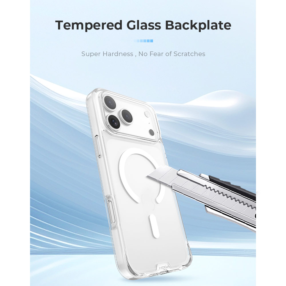 Picture of Apple iPhone 18 Pro Case | Hoda Crystal Pro Case with Military Standard MagSafe Enhanced with PureSurface TM with Camera Button for iPhone 18 Pro - Clear