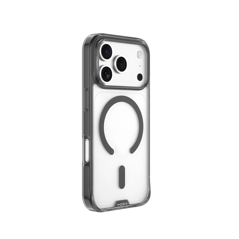 Picture of Apple iPhone 18 Pro Case | Hoda Crystal Pro Case with Military Standard MagSafe Enhanced with PureSurface TM with Camera Button for iPhone 18 Pro - ClearBlack