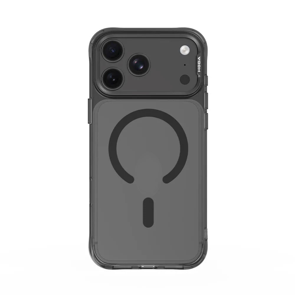 Picture of Apple iPhone 18 Pro Case | Hoda Crystal Ultra Case with Military Standard MagSafe  Pure Surface TM with Camera Button for iPhone 18 Pro - Clear Black